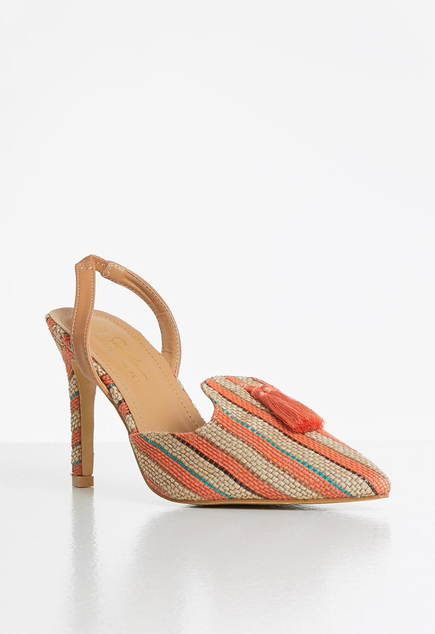 Seduction - Stripe slingback stiletto heel - multi 