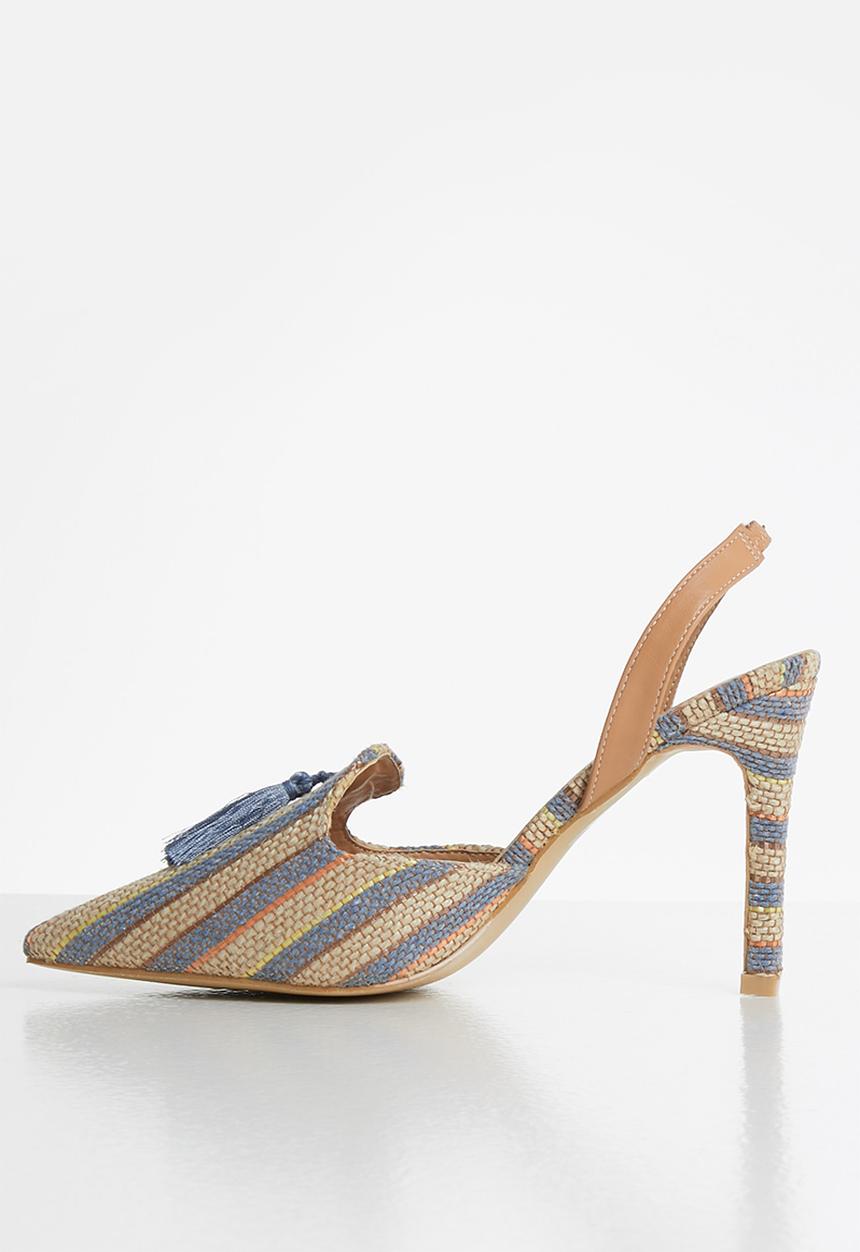 Seduction - Stripe slingback stiletto heel - multi