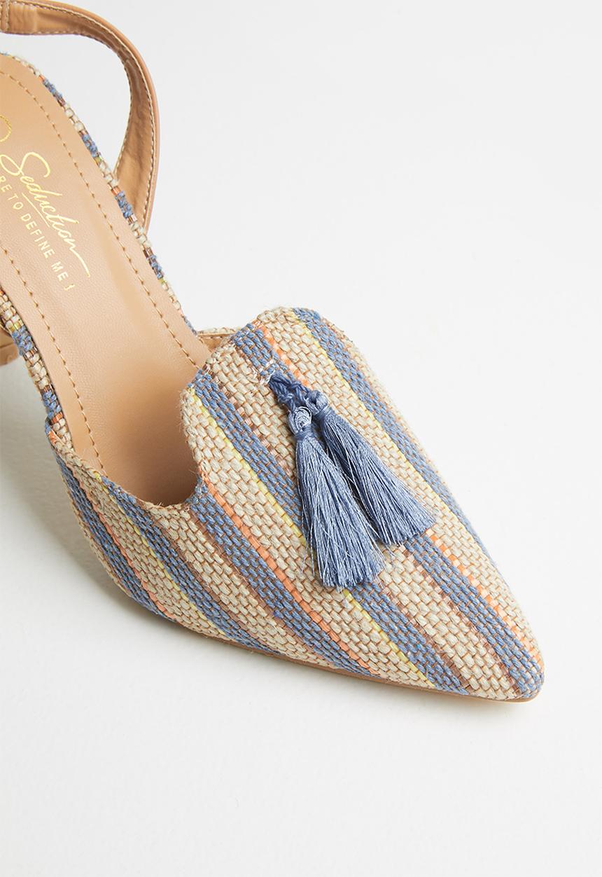 Seduction - Stripe slingback stiletto heel - multi