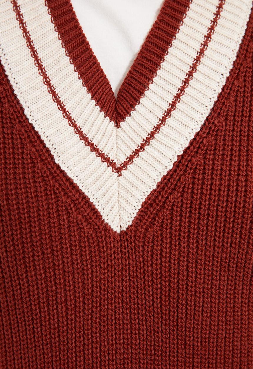 Trendyol - Collar detailed knit sweater - tobacco