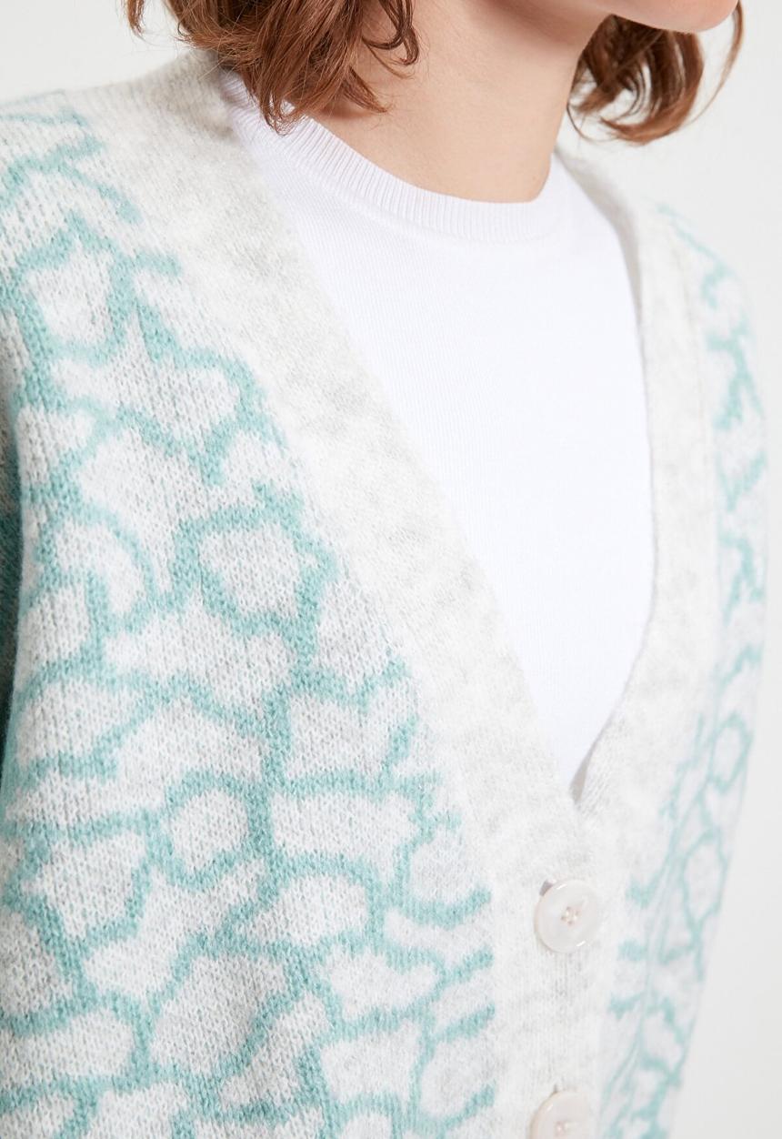 Trendyol - Jacquard knit cardigan - mint