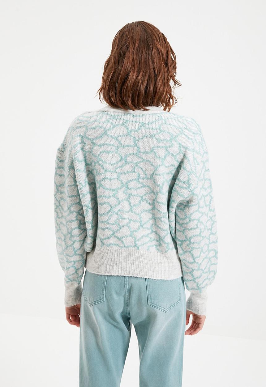 Trendyol - Jacquard knit cardigan - mint