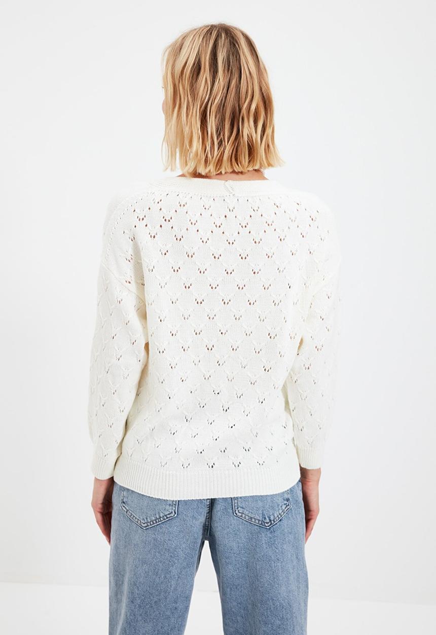 Trendyol - Knitted cardigan - ecru