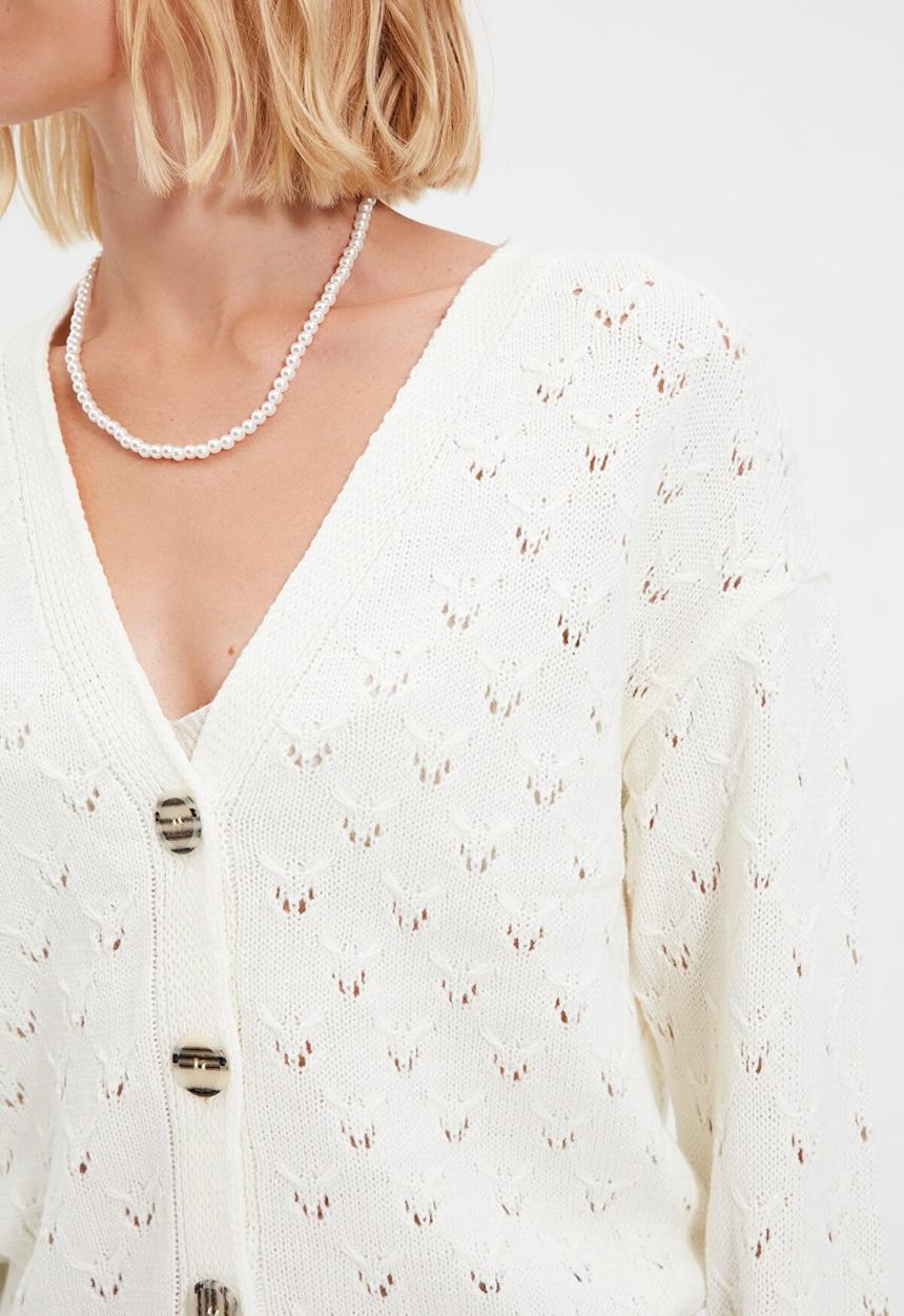 Trendyol - Knitted cardigan - ecru