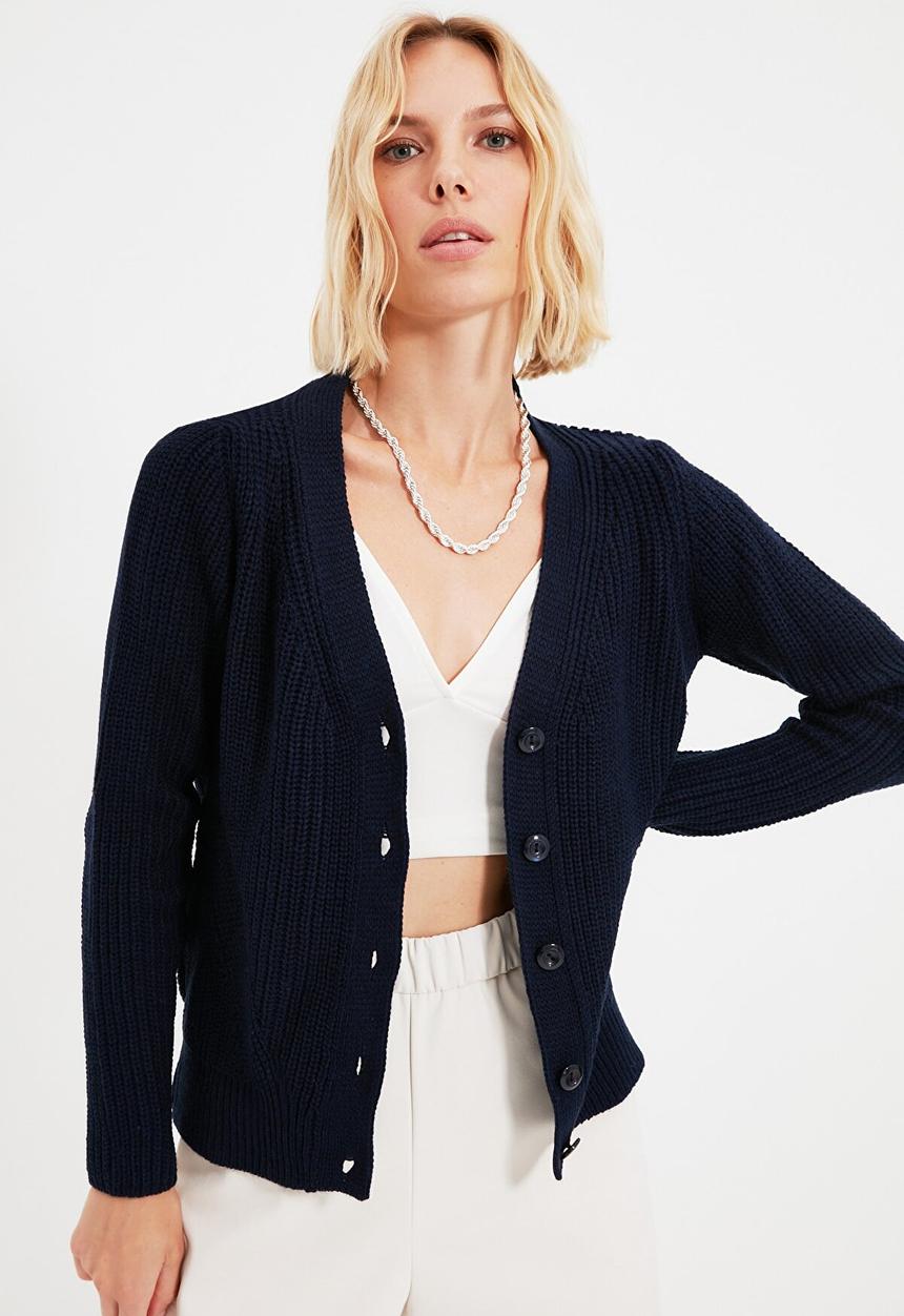 Trendyol - Knitted cardigan - navy