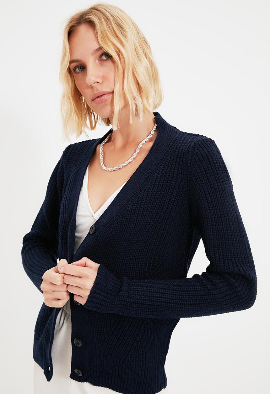 Trendyol - Knitted cardigan - navy