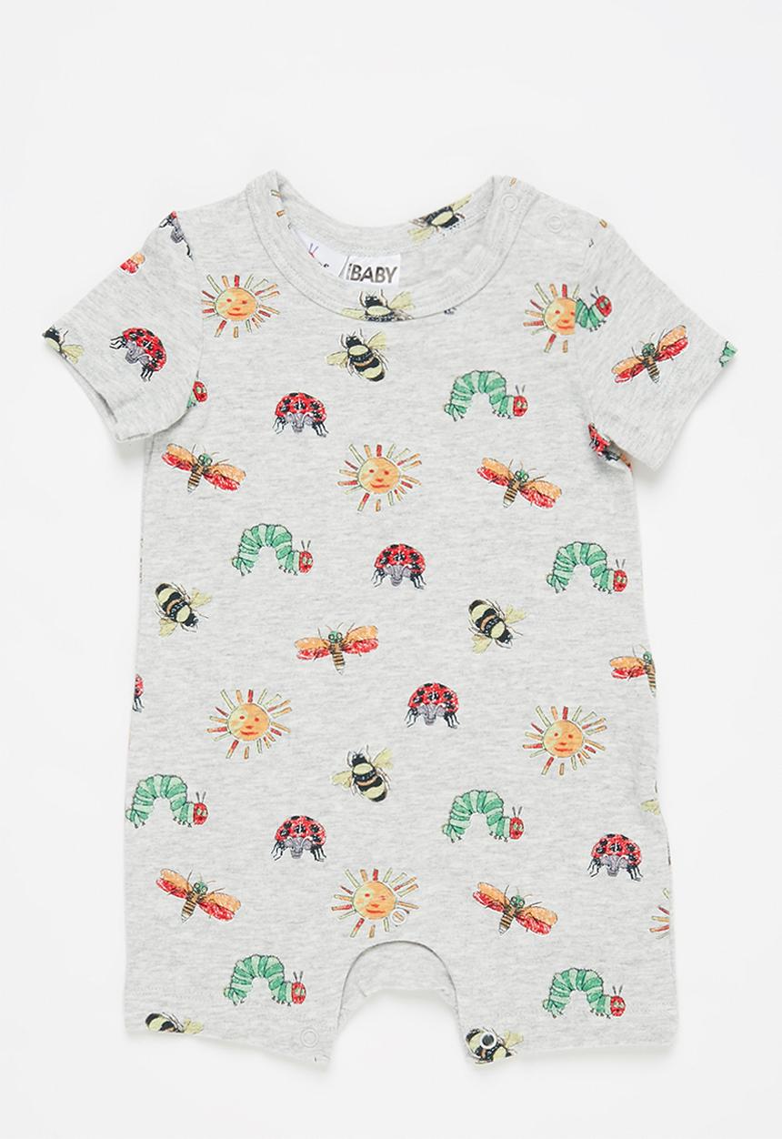 Cotton On - The short sleeve romper license  - lcn hun cloud marle/hungry insects