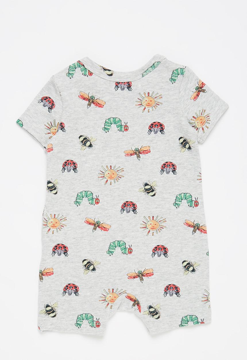 Cotton On - The short sleeve romper license  - lcn hun cloud marle/hungry insects