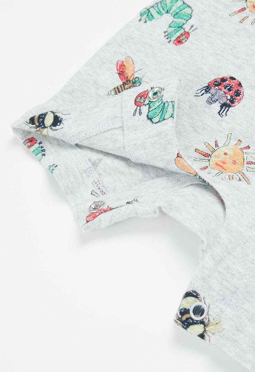 Cotton On - The short sleeve romper license  - lcn hun cloud marle/hungry insects
