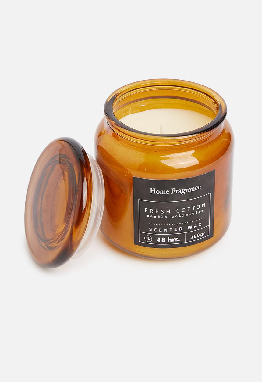 H&S - Amber glass candle - Fresh cotton