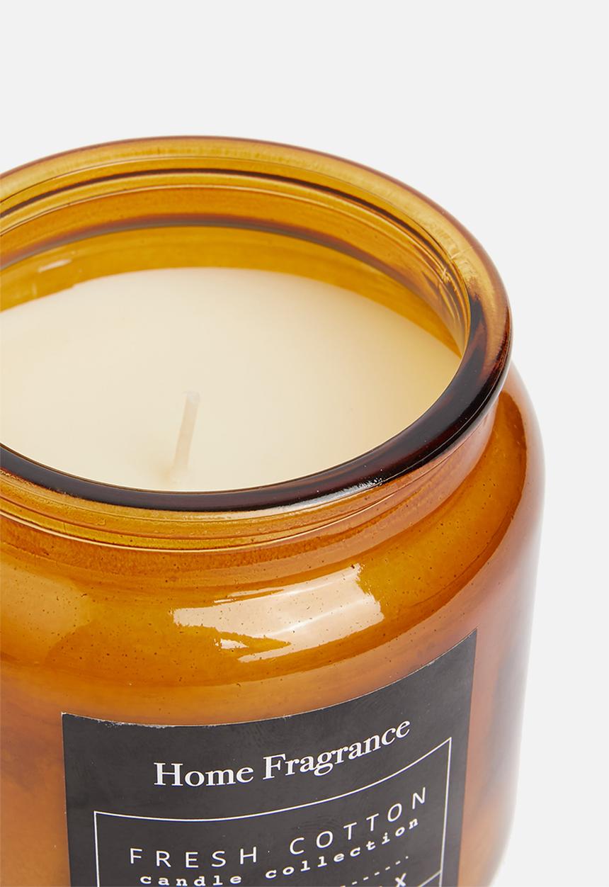 H&S - Amber glass candle - Fresh cotton