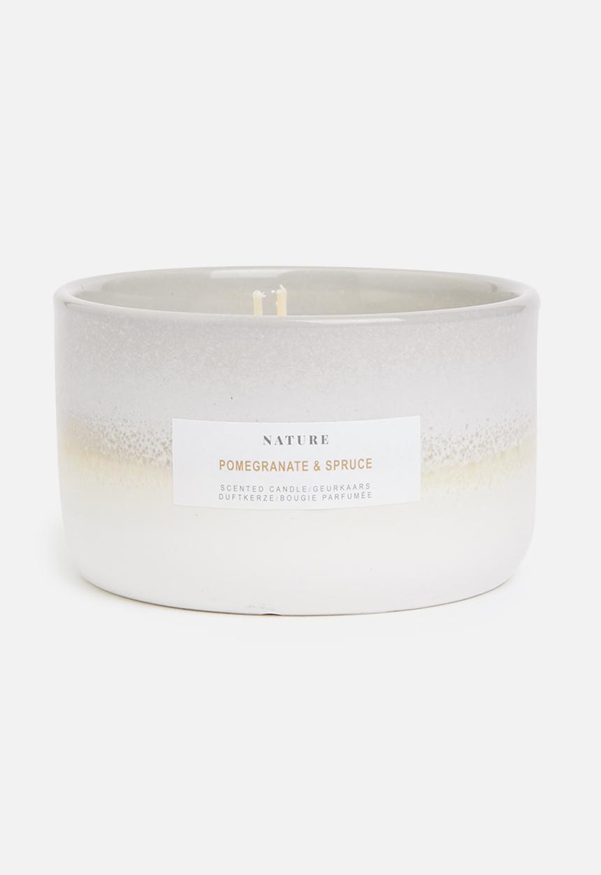 H&S - Pomegrenate & spruce scented candle - light grey