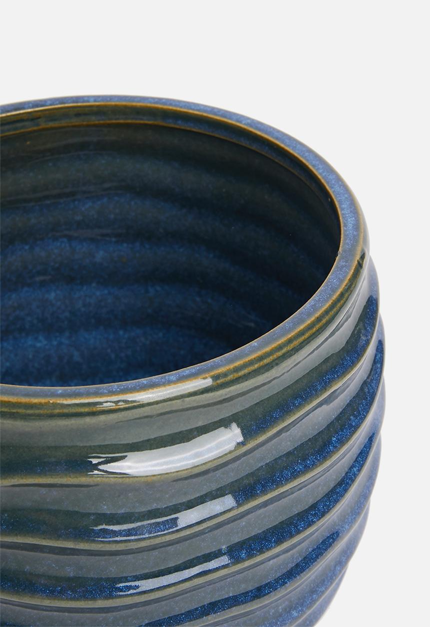 H&S - Contour reactive glaze pot - dark blue
