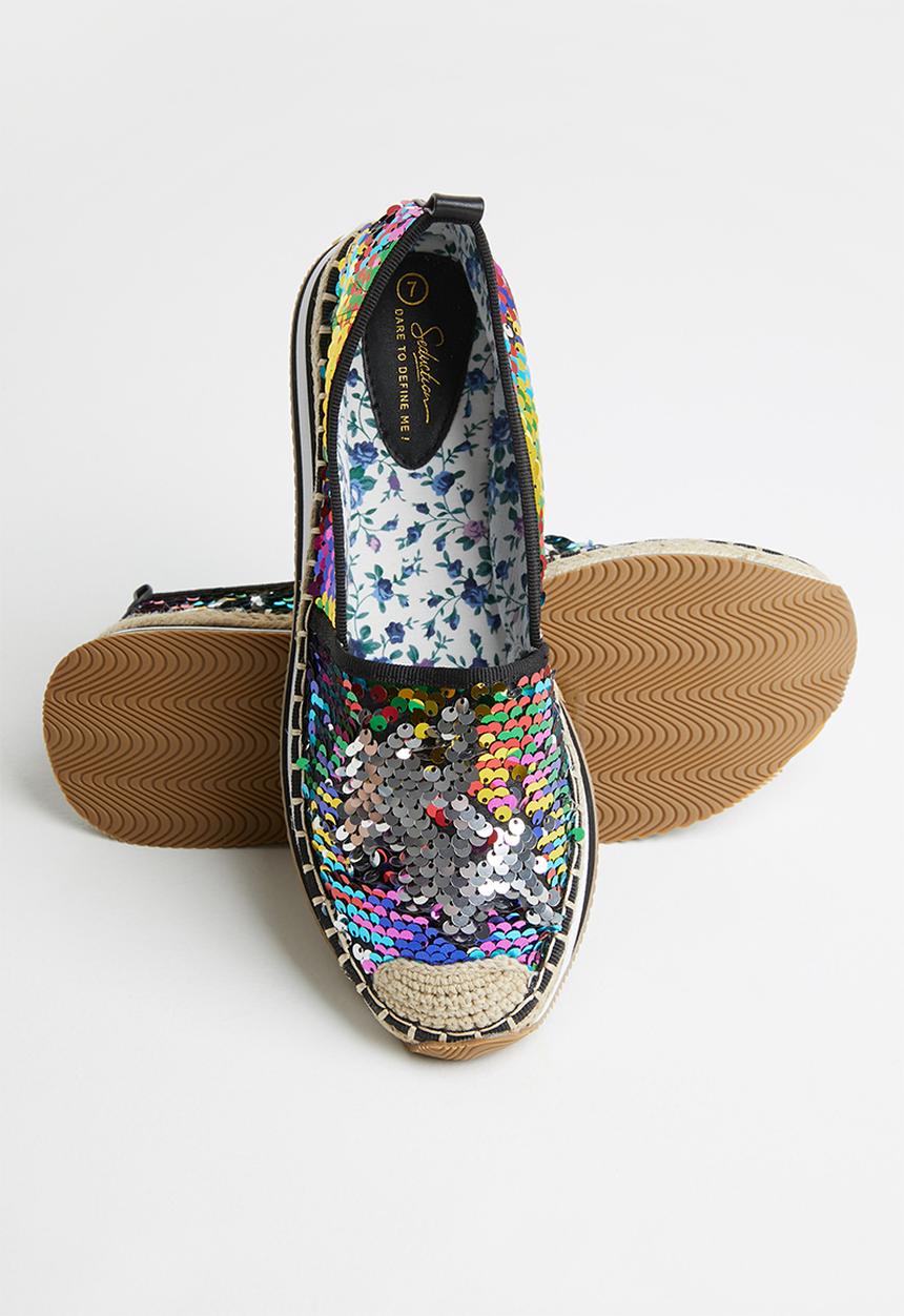 Seduction - Sequin flatform espadrille - multi 