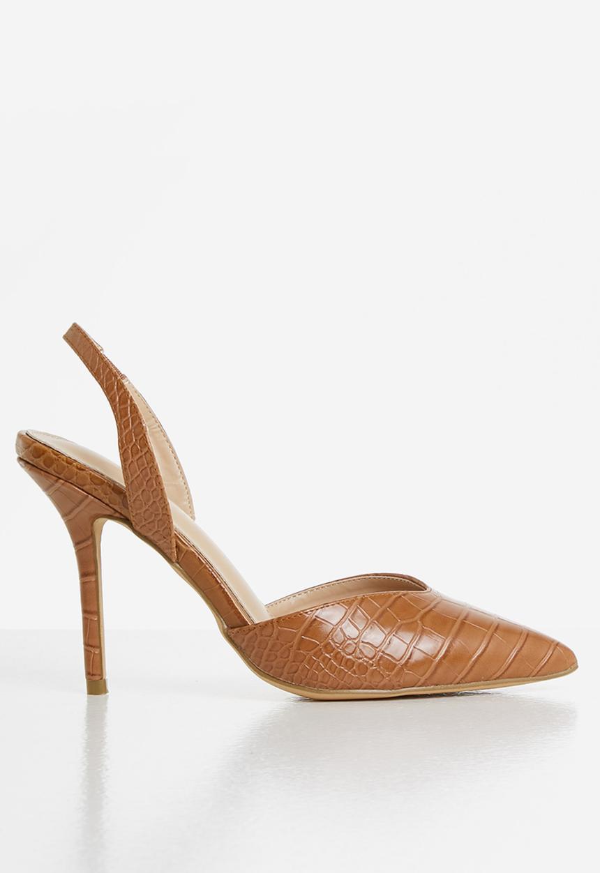 SISSY BOY - Party croc slingback court - tan