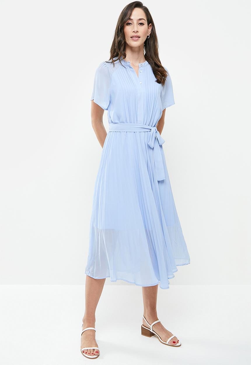 ONLY - Aida short sleeve midi dress - blue fog