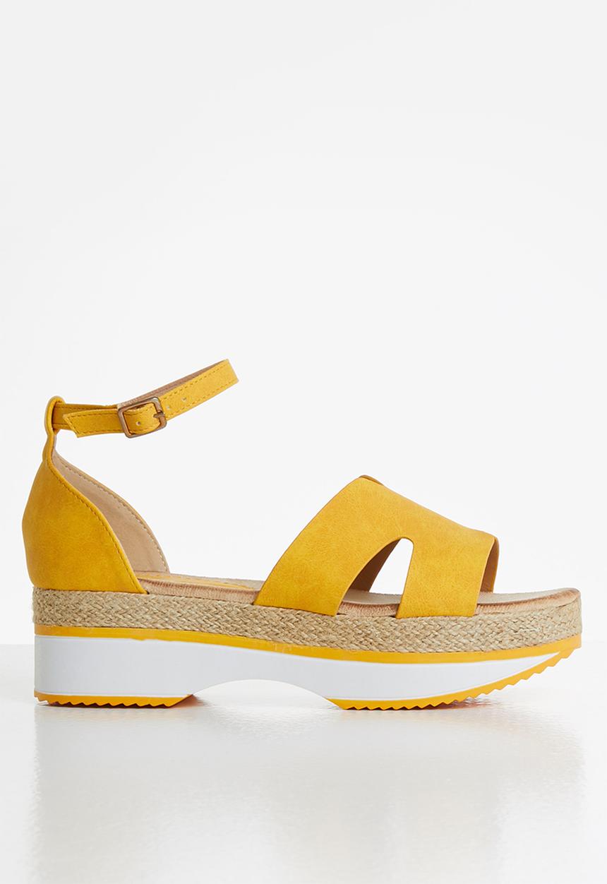 Seduction - Ankle strap espadrille sandal - mustard