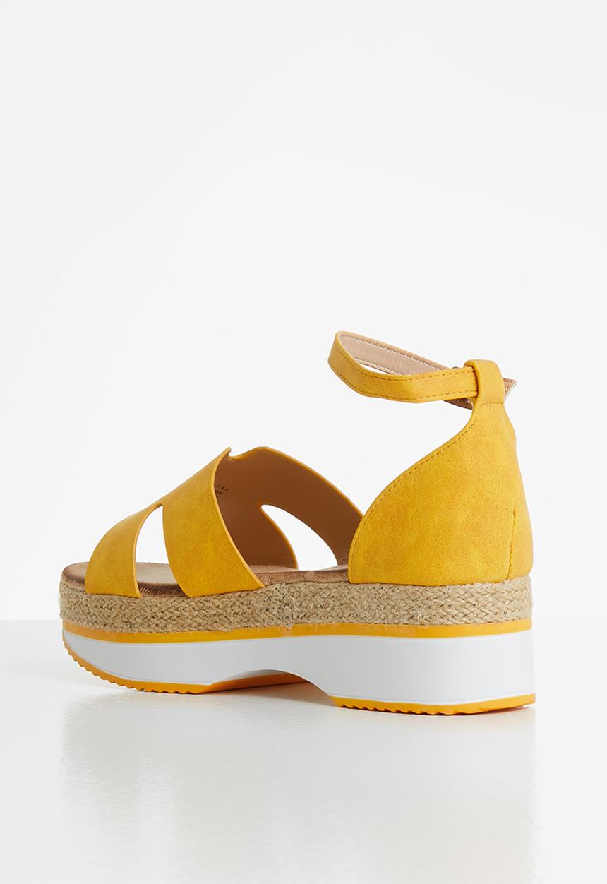 Seduction - Ankle strap espadrille sandal - mustard