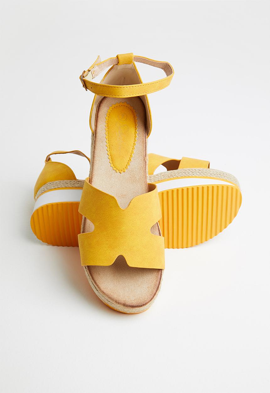 Seduction - Ankle strap espadrille sandal - mustard