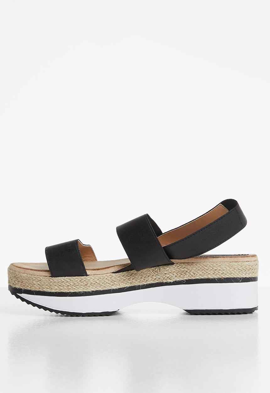 Seduction - Slingback flatform sandal - black