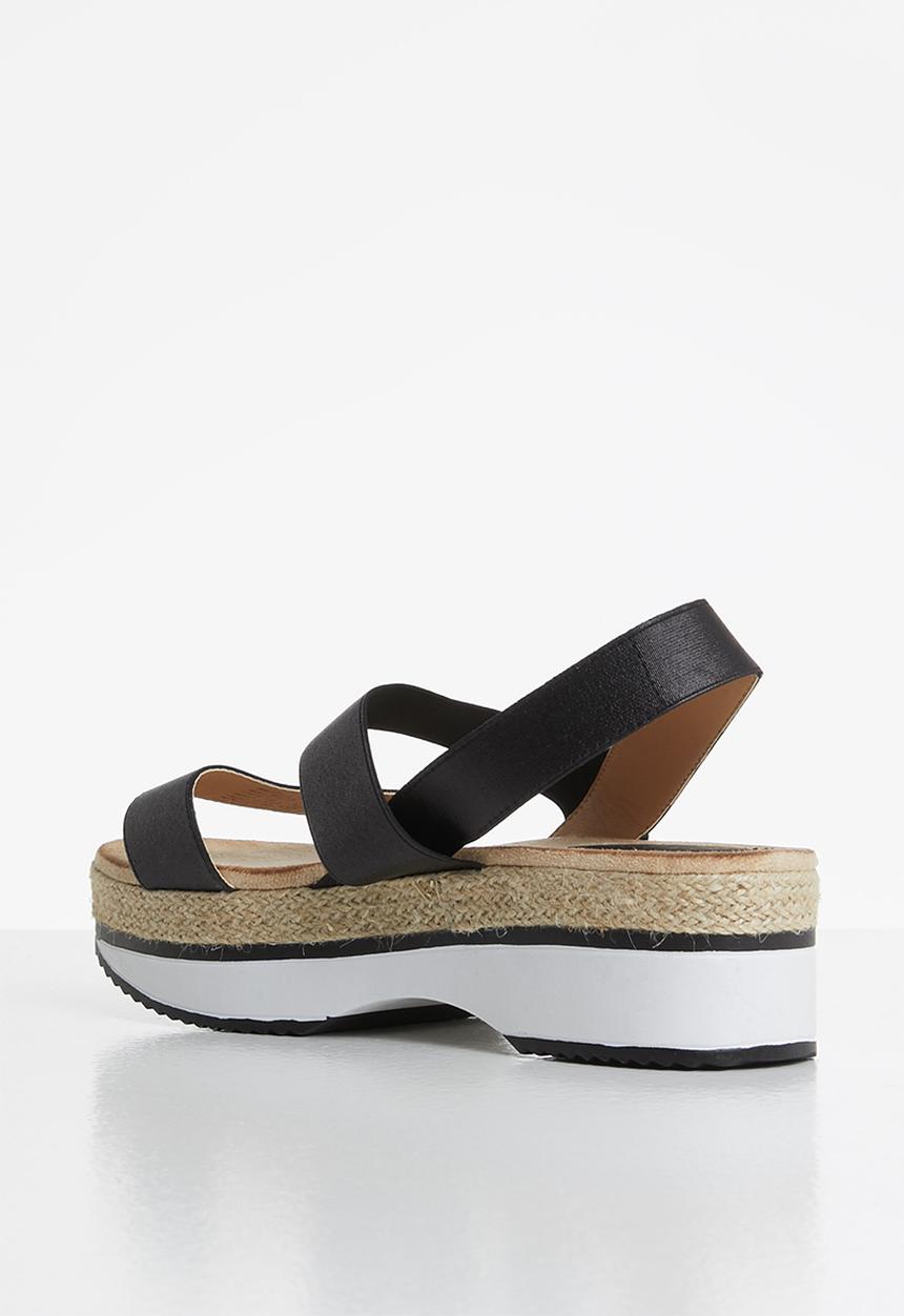Seduction - Slingback flatform sandal - black