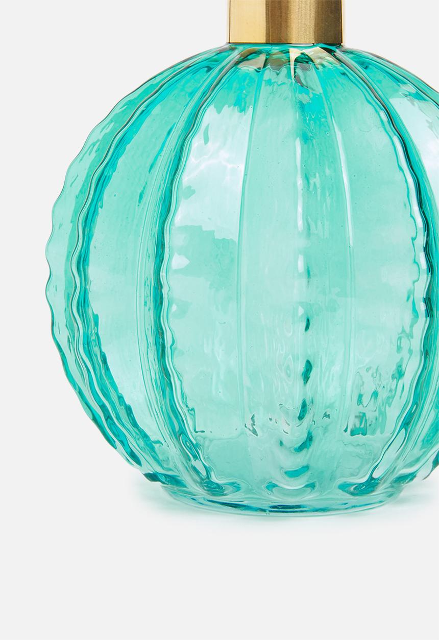 H&S - Golden neck glass vase - blue