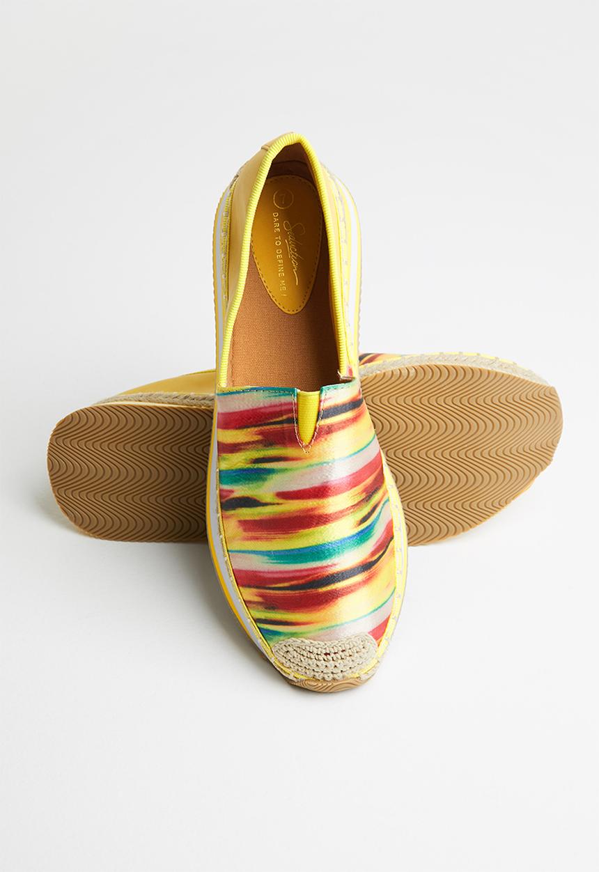 Seduction - Printed flatform slip-on - yellow