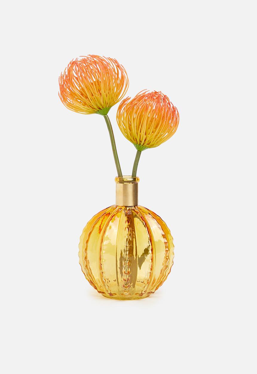 H&S - Golden neck glass vase - mustard