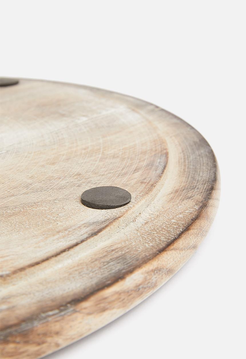 Excellent Houseware - Mango woo serving plate - lines