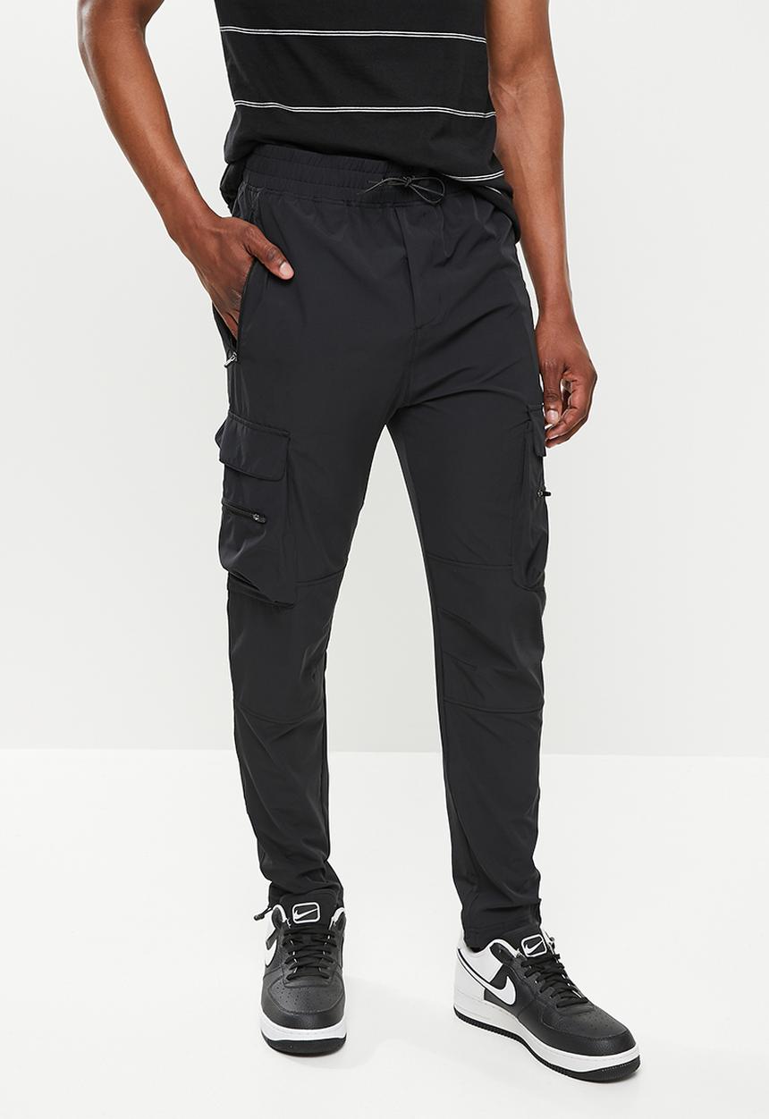 Cutty - Canyon regular fit cargo trackpants - black