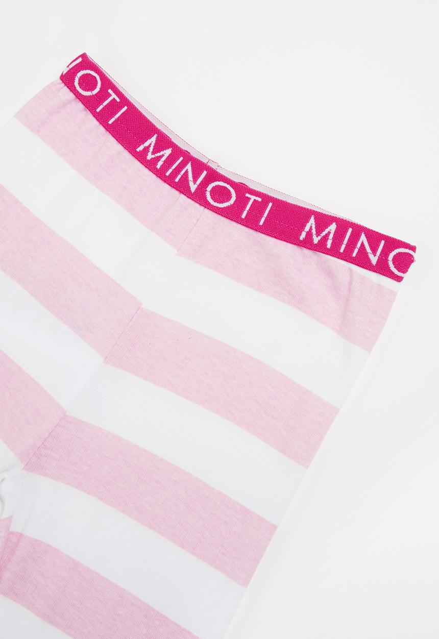 MINOTI - 2 piece girls cat face striped pyjama set - pink 