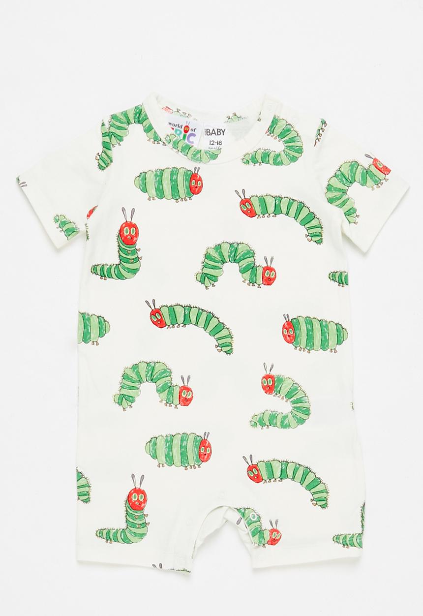 Cotton On - The short sleeve romper license - white & green