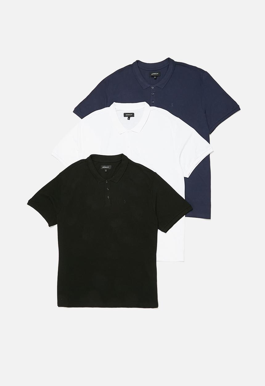Superbalist - 3 Pack Luka slim pique golfer - multi