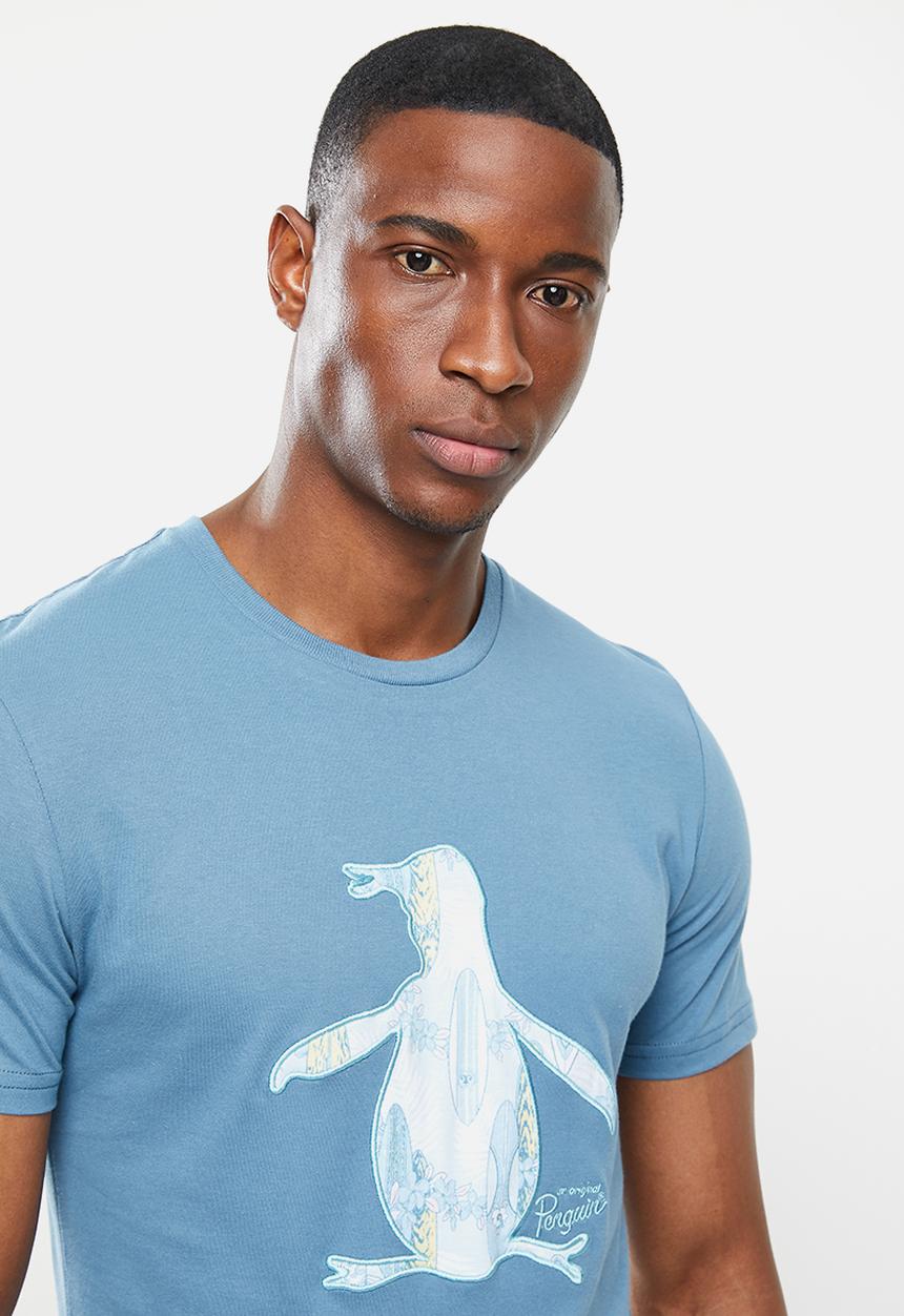 Original Penguin - Surf applique tee - coppen blue