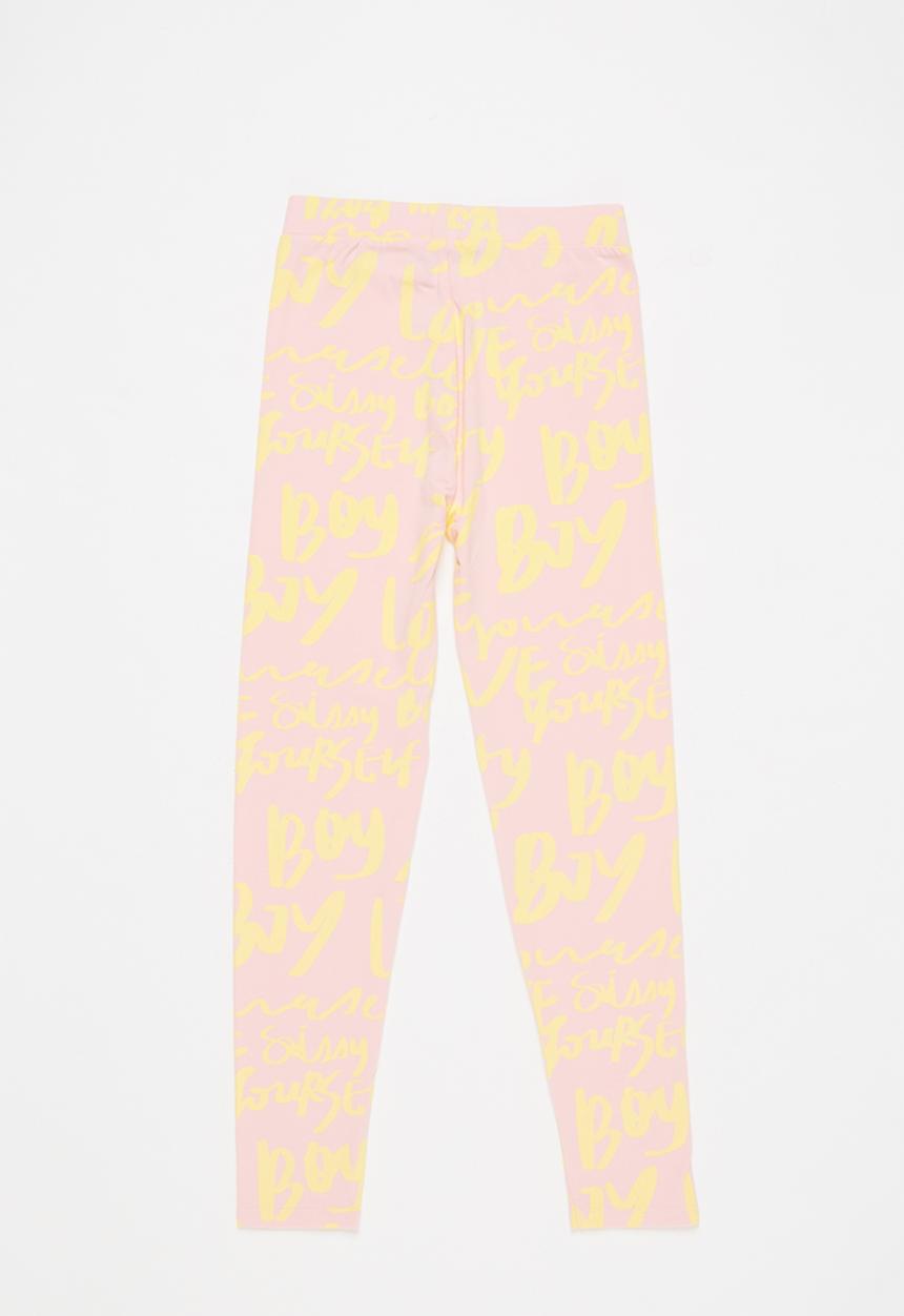 SISSY BOY - Rikki legging - baby pink & pale yellow