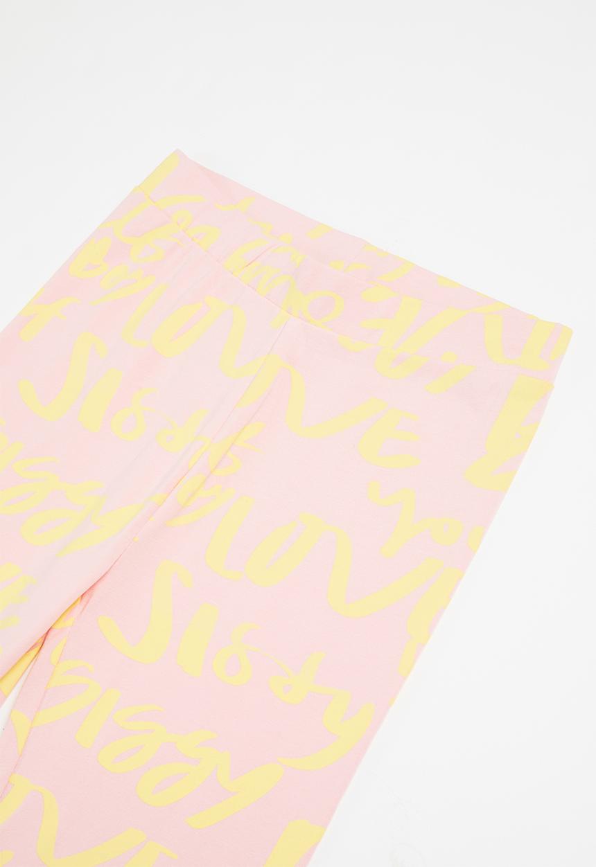 SISSY BOY - Rikki legging - baby pink & pale yellow