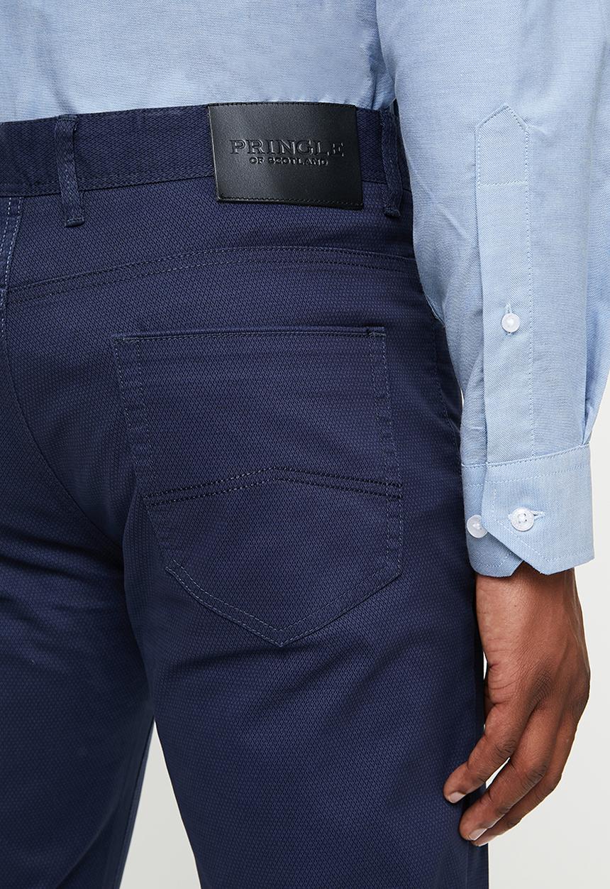 Pringle of Scotland - 5pocket chino tailored - navy pattern
