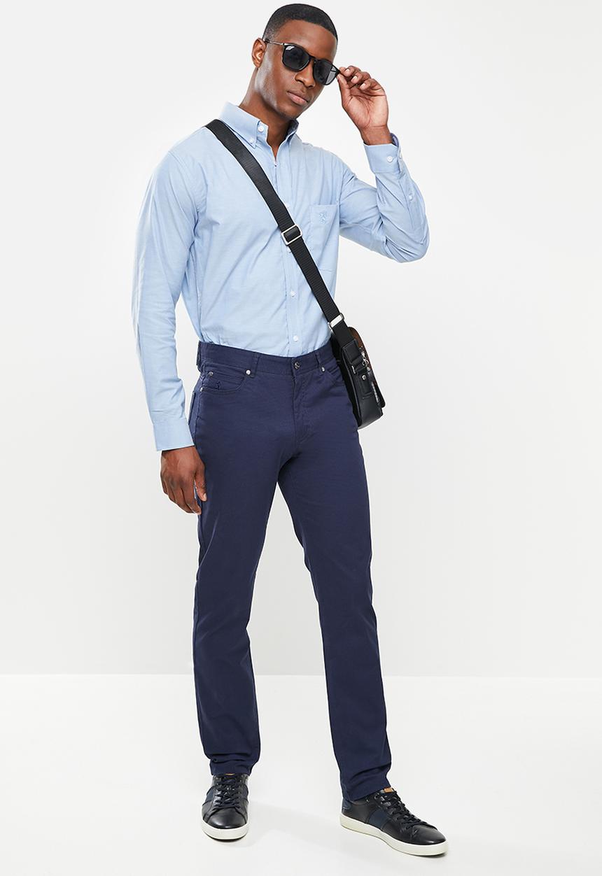 Pringle of Scotland - 5pocket chino tailored - navy pattern