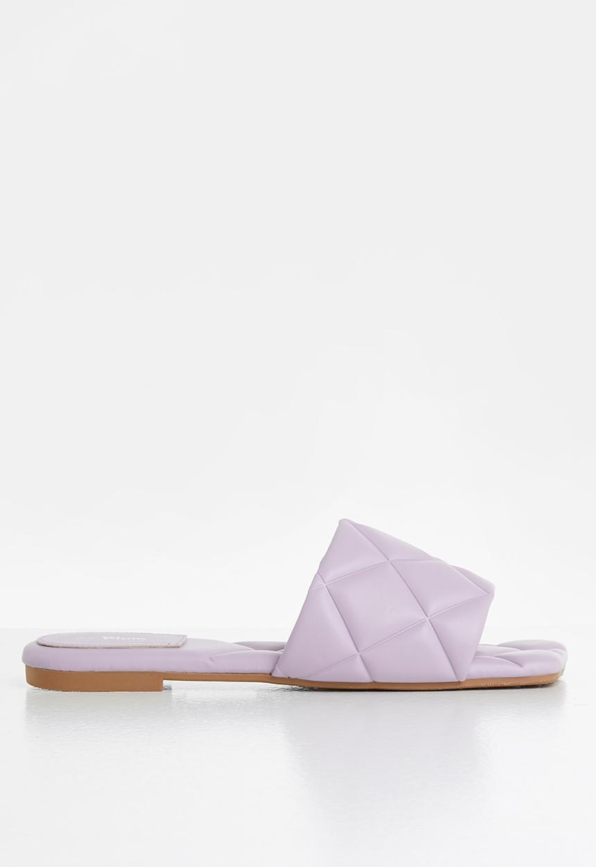 Plum - Coral padded square toe sandal - lilac
