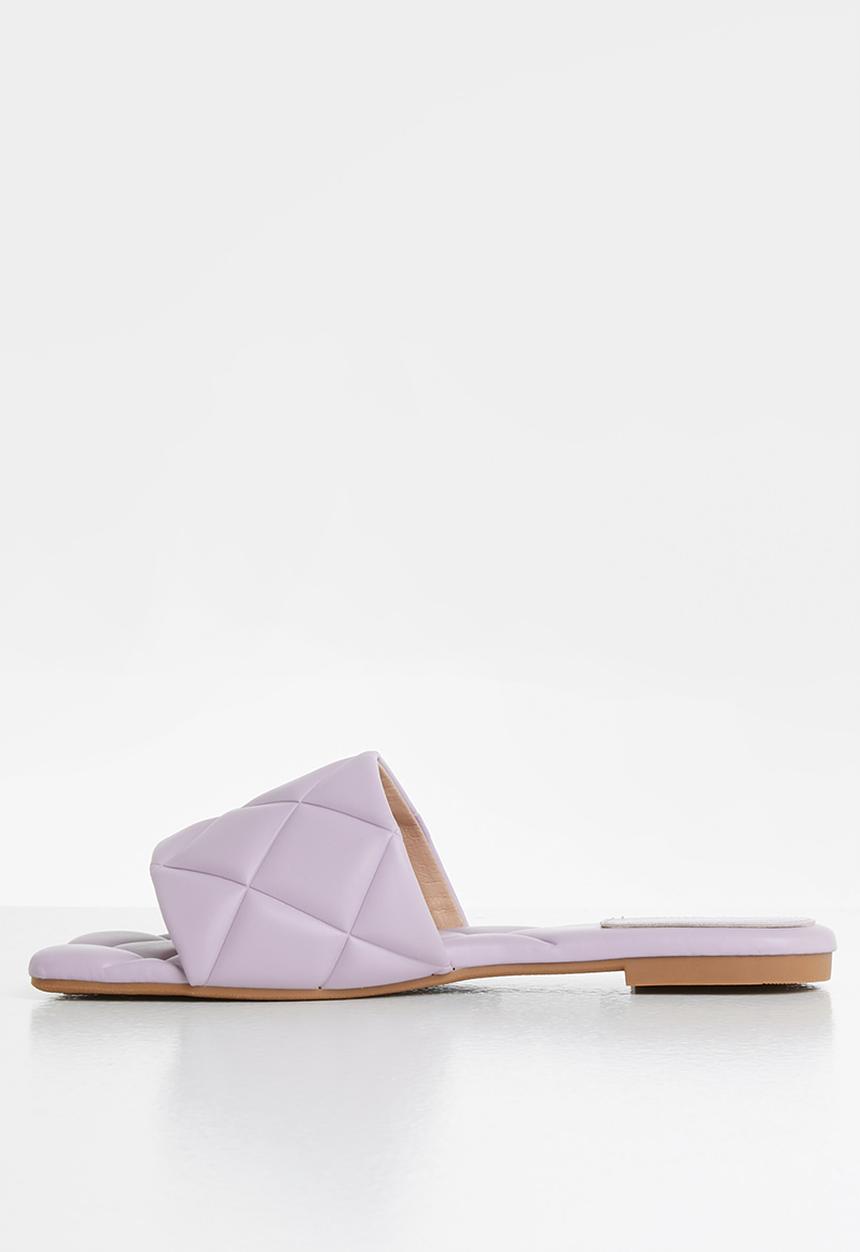 Plum - Coral padded square toe sandal - lilac