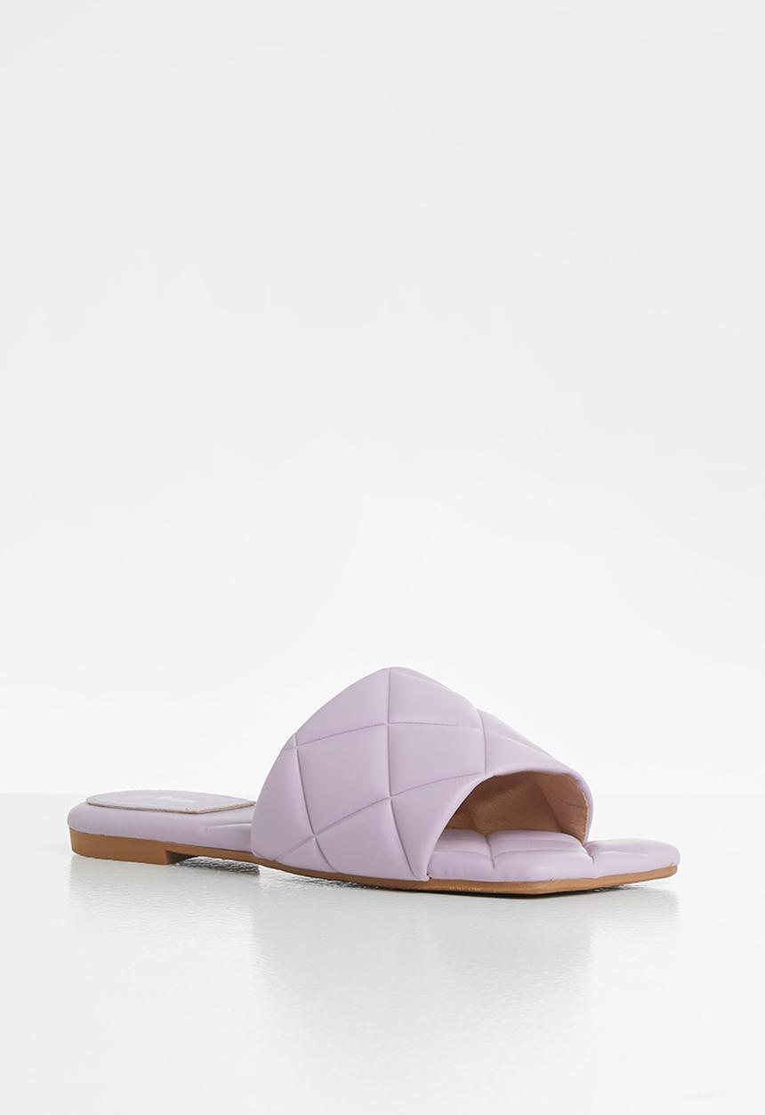 Plum - Coral padded square toe sandal - lilac