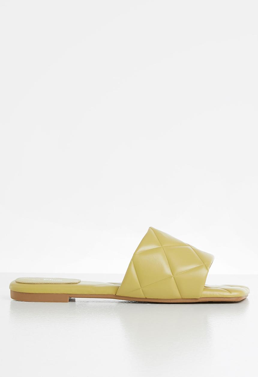 Plum - Coral padded square toe sandal - mustard
