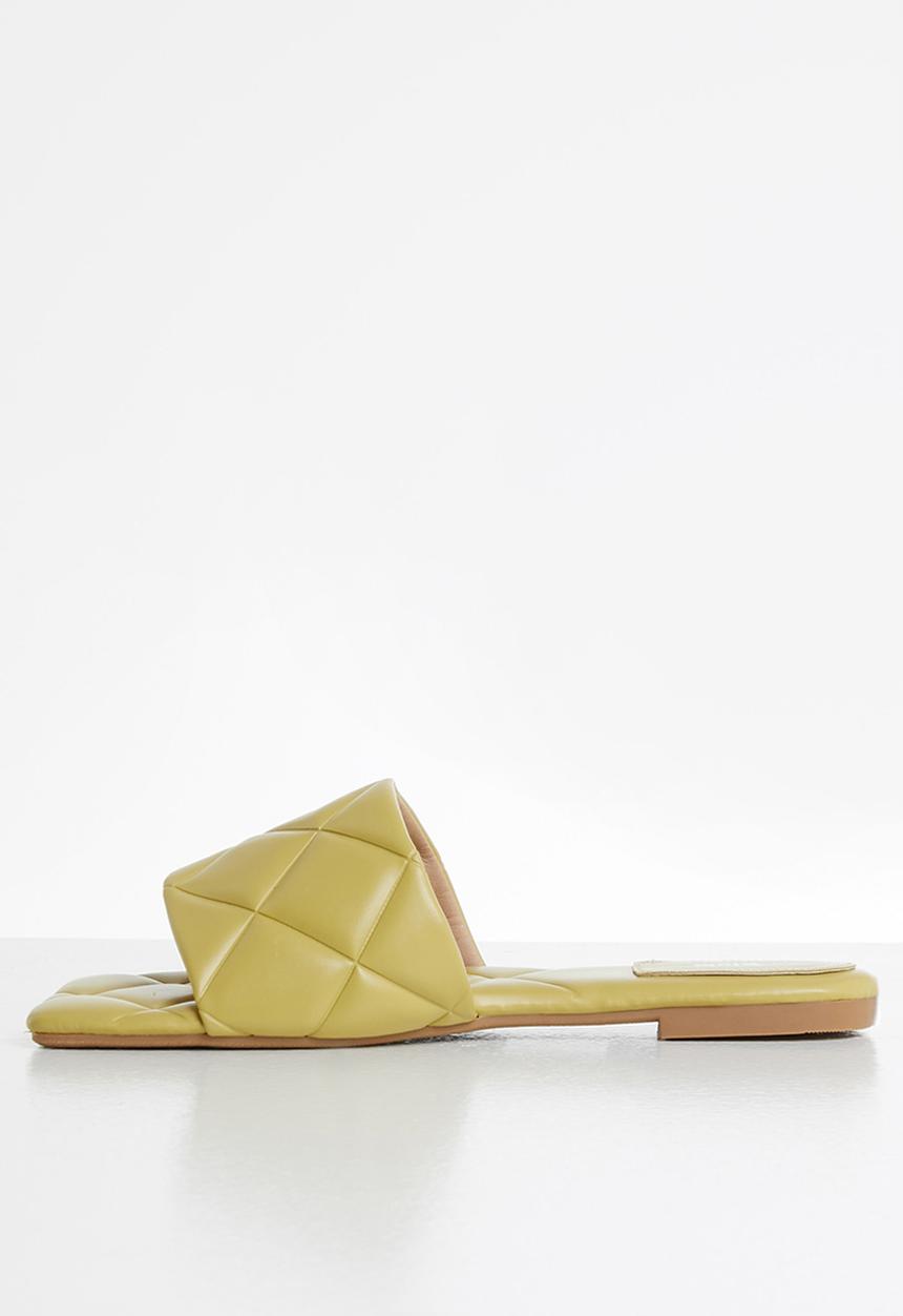 Plum - Coral padded square toe sandal - mustard