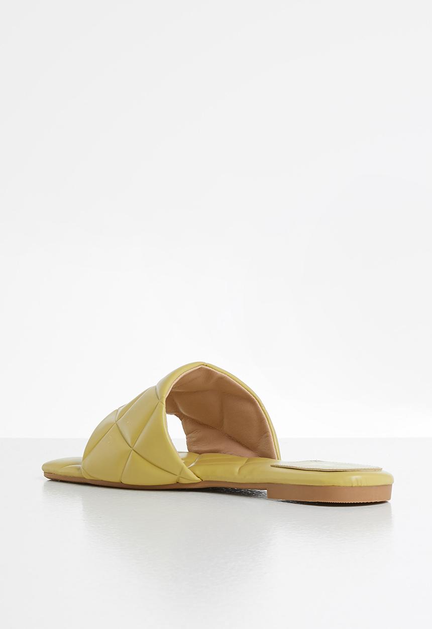 Plum - Coral padded square toe sandal - mustard