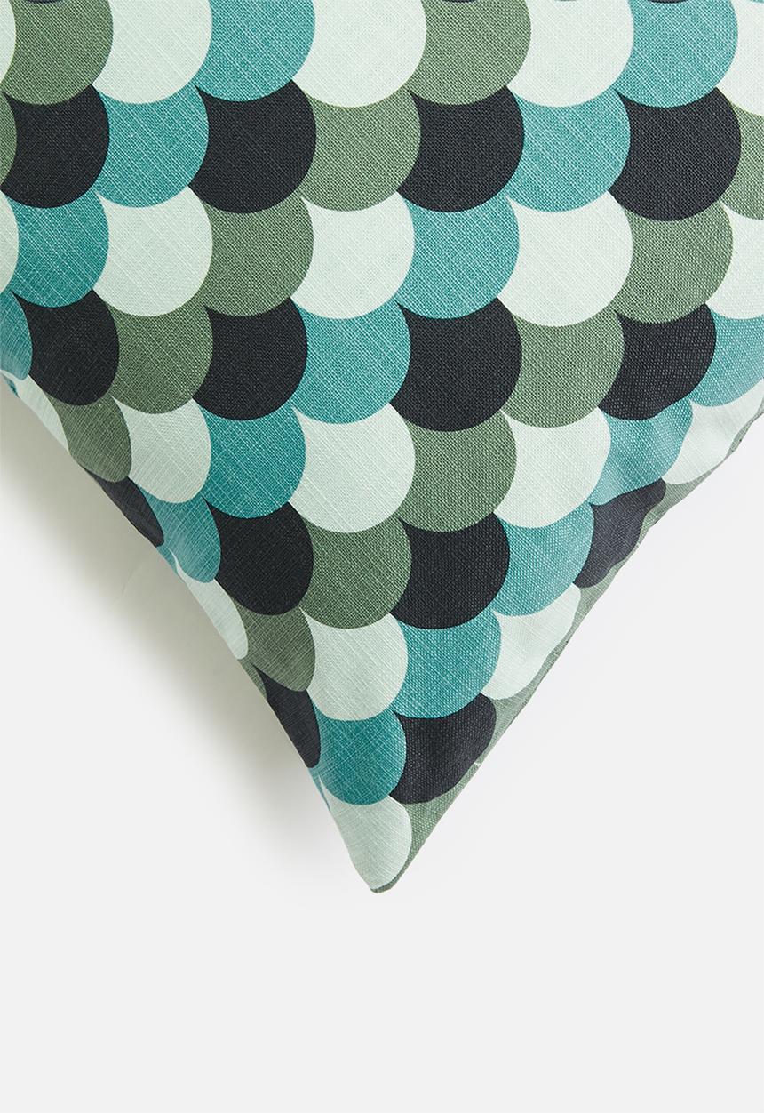 Sixth Floor - Scallop printed cushion cover - green