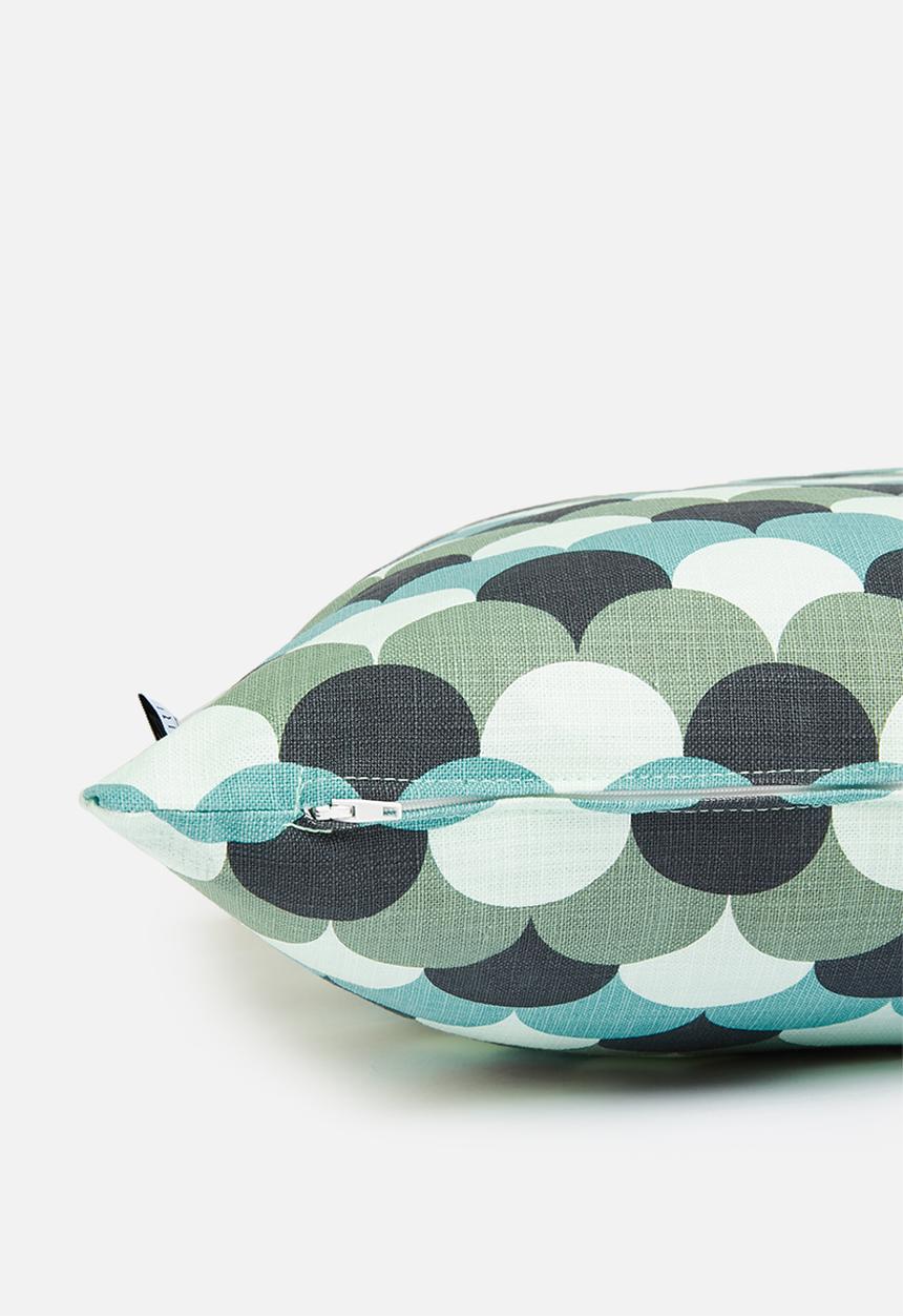 Sixth Floor - Scallop printed cushion cover - green