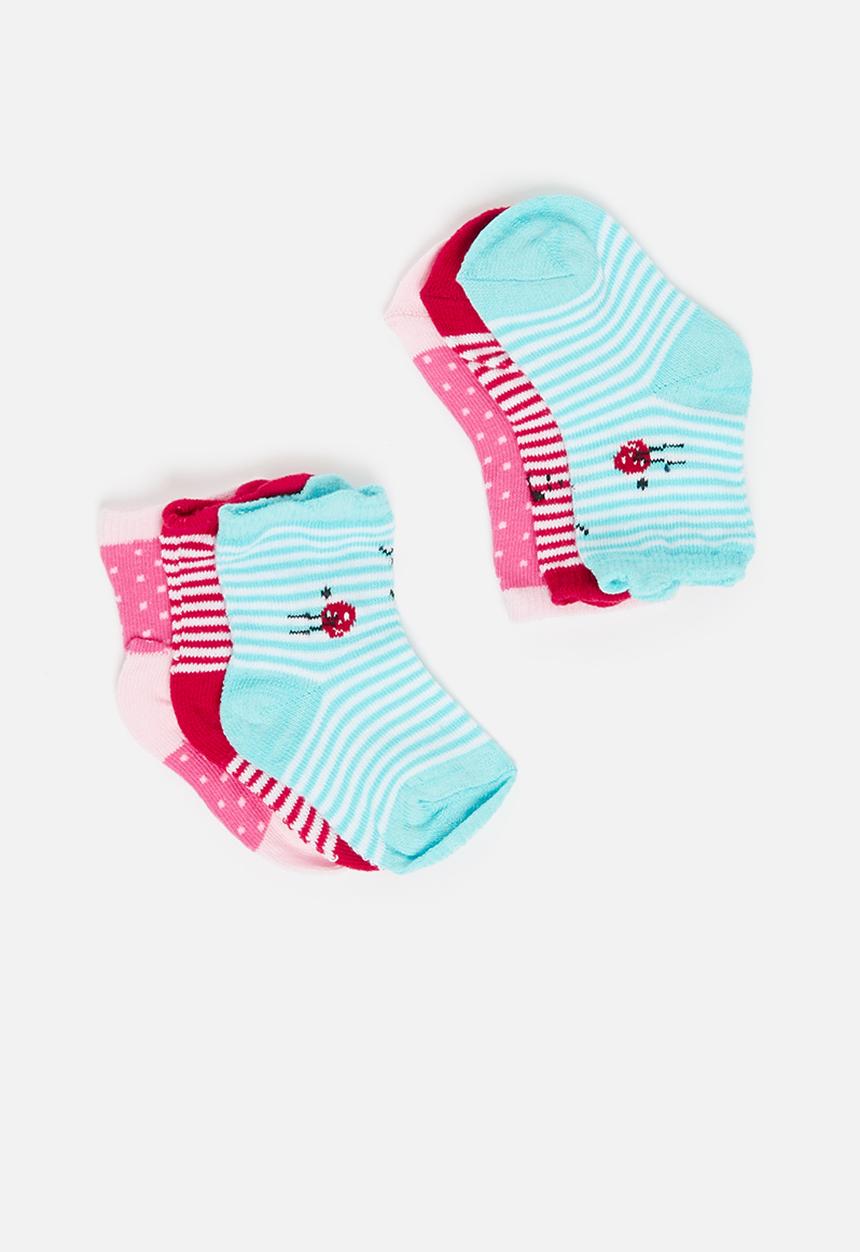 MINOTI - Girls 3 pack character stripe socks - multi