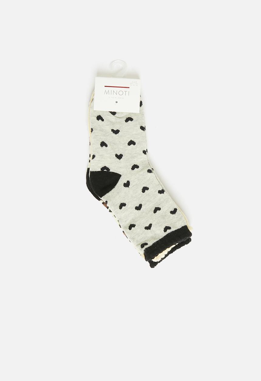 MINOTI - Girls 3 pack hearts aop socks - multi