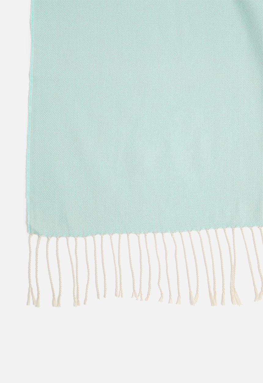 H&S - Plain throw with fringe - blue