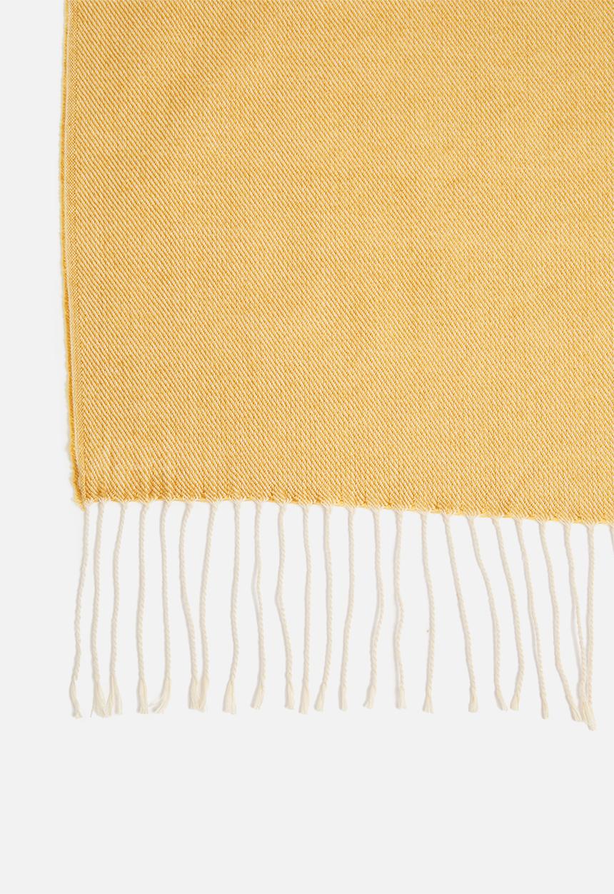 H&S - Plain throw with fringe - yellow